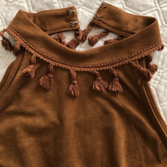 Carmel Brown Boho Sleeveless Dress - Picture 4 of 4